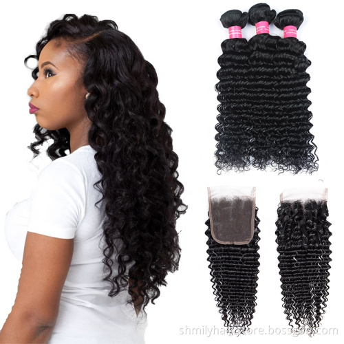 Raw Brazilian Hair Bundles Woman Hair Virgin Brazilian,Virgin Human Hair Deep wave 30 Inch Bundles Wholesale